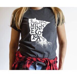 Minnesota Roots Graphic Tee Bella + Canvas 3001 Unisex 3XL Dark Heather